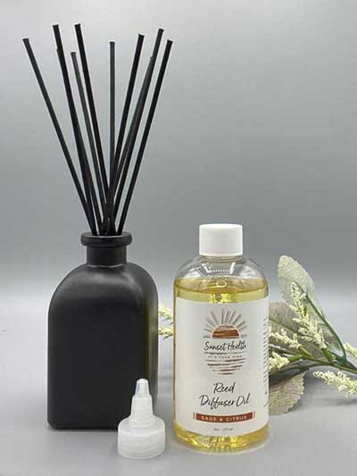 black reed diffuser oil sage & citrus