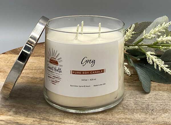 pure soy candle grey