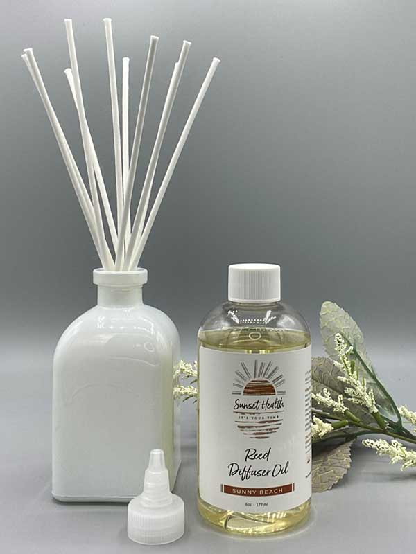 white reed diffuser oil sunny beach